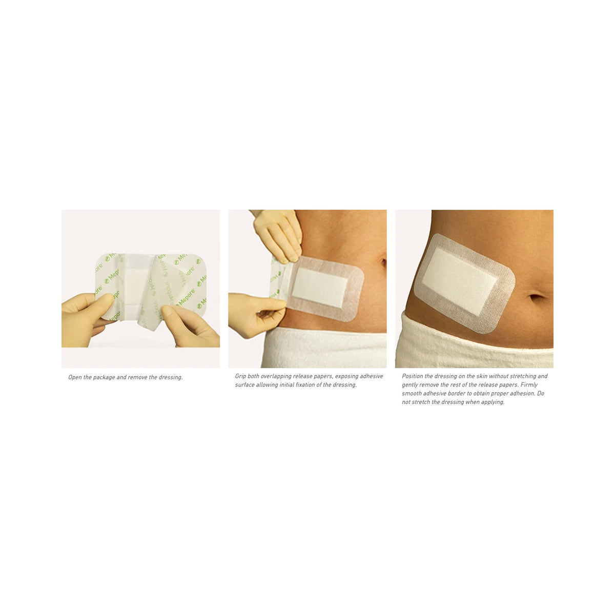 Mepore Adhesive Dressing, 3-3/5 x 6 Inch-Composite Dressing Mepore 3-3/5 X 6 Inch Rectangle Sterile