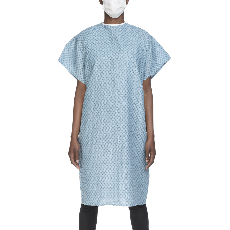Reusable Patient Exam Gown, One Size Fits Most, Blue - Apparel>Gowns>Patient Gowns - Lew Jan Textile