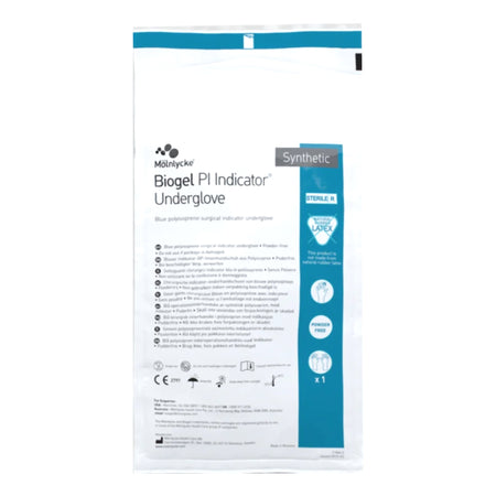 Biogel PI Indicator Underglove Polyisoprene Surgical Underglove, Size 8, Blue-Surgical Underglove Biogel PI Indicator Underglove Size 8 Sterile Polyisoprene Standard Cuff Length Smooth Blue Chemo Tested