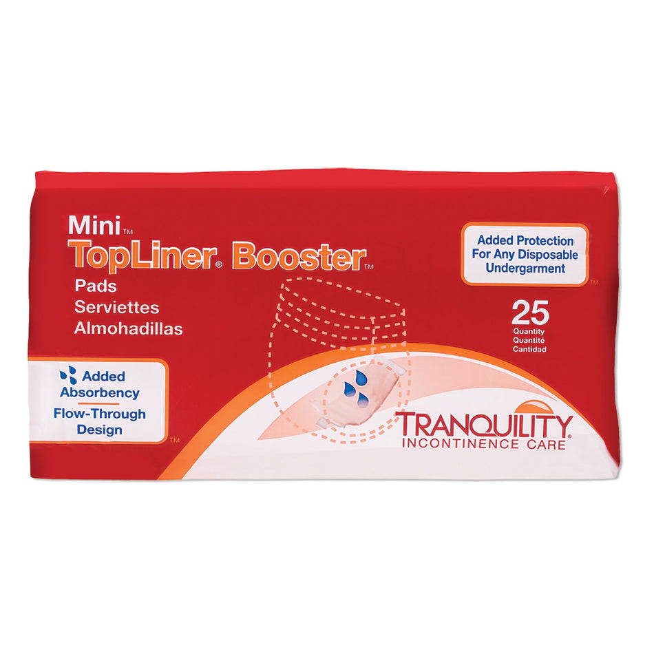 TopLiner Mini Incontinence Booster Pad, 2 x 10 Inch-Booster Pad Tranquility TopLiner 2-3/4 X 10-1/2 Inch Heavy Absorbency Super Absorbent Core Mini