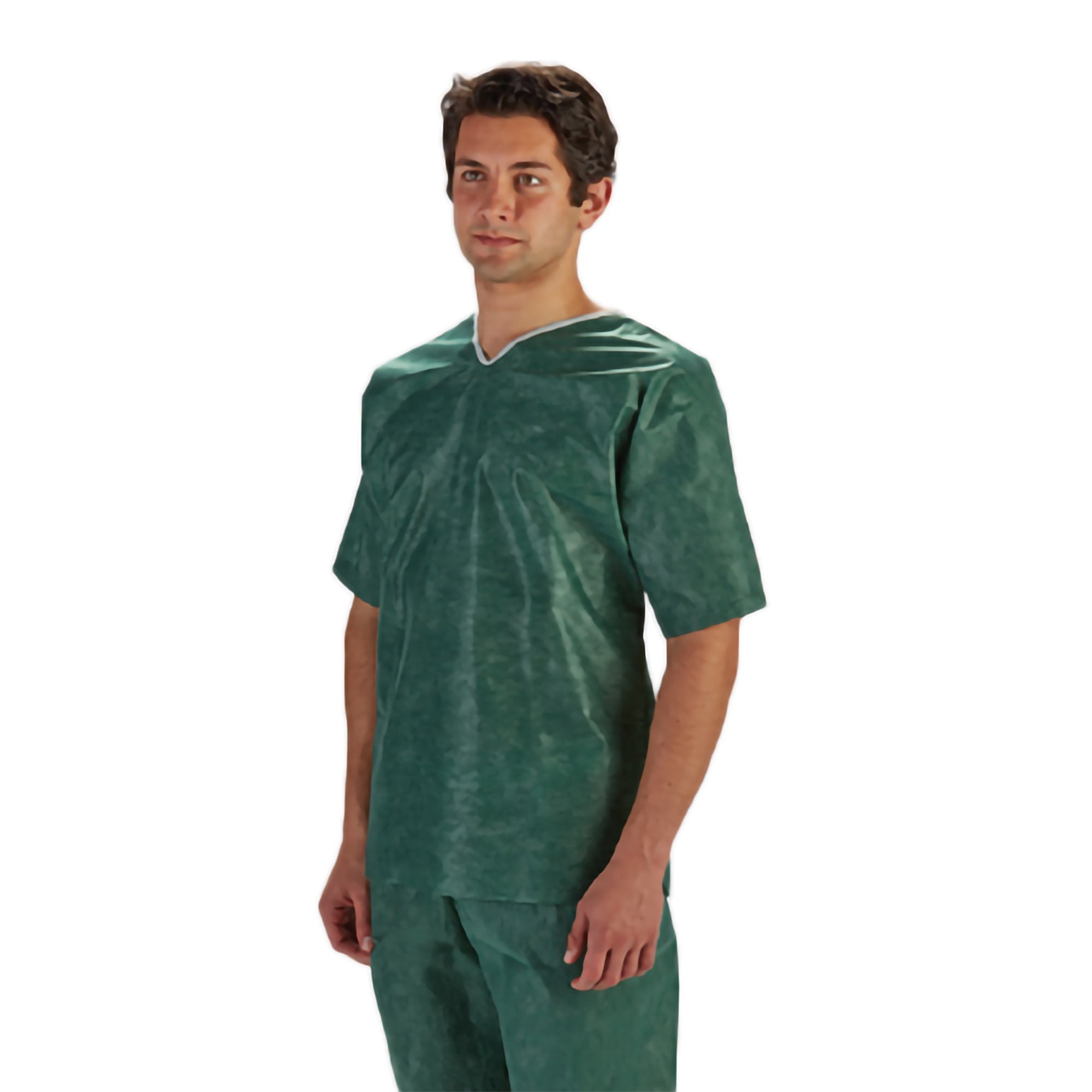 Barrier Extra Comfort Scrub Shirt, Green, 2X-Large-Scrub Shirt Barrier 2X-Large Green 3 Pockets Short Set-In Sleeve Unisex