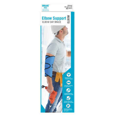 IMAK RSI Elbow Support-Elbow Support One Size Fits Most Hook and Loop Strap Fastening Blue