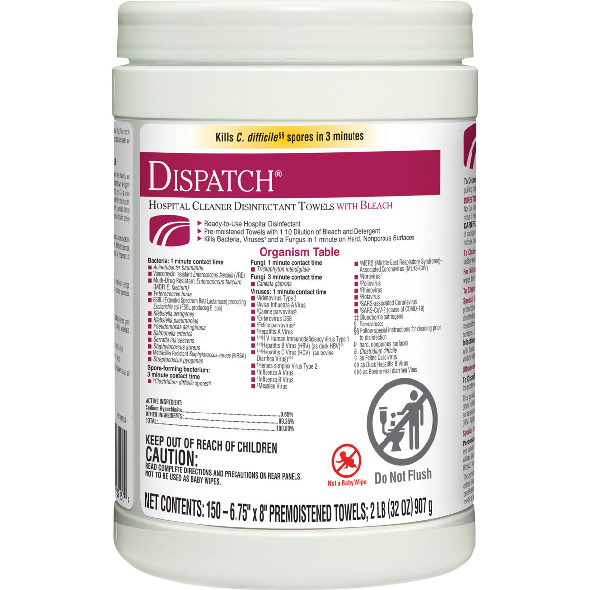 Dispatch® Surface Disinfectant Cleaner with Bleach, Canister - Housekeeping>Cleaners and Disinfectants - The Clorox Company