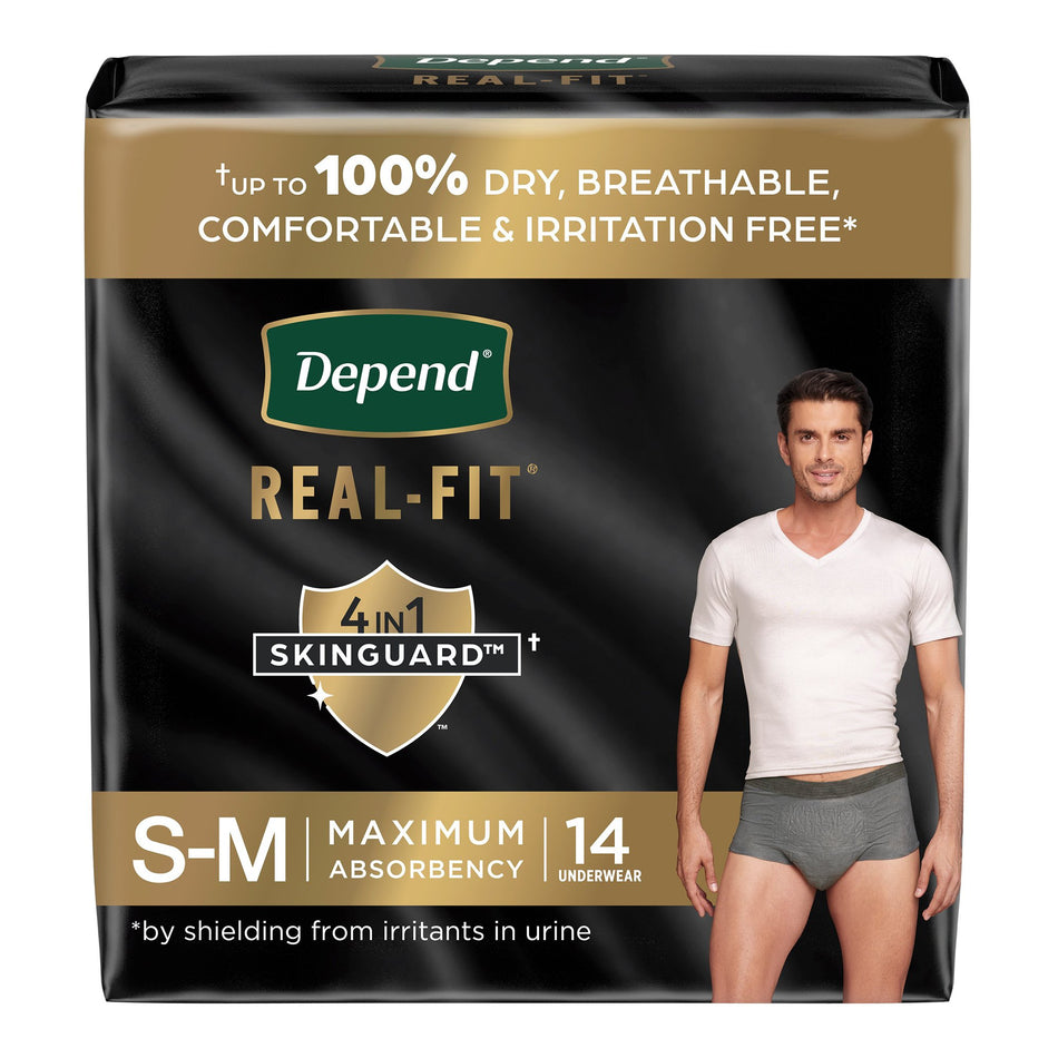 Depend® Real Fit® Underwear for Men, Small/Medium - Incontinence>Adult Briefs and Protective Undergarments - Kimberly Clark