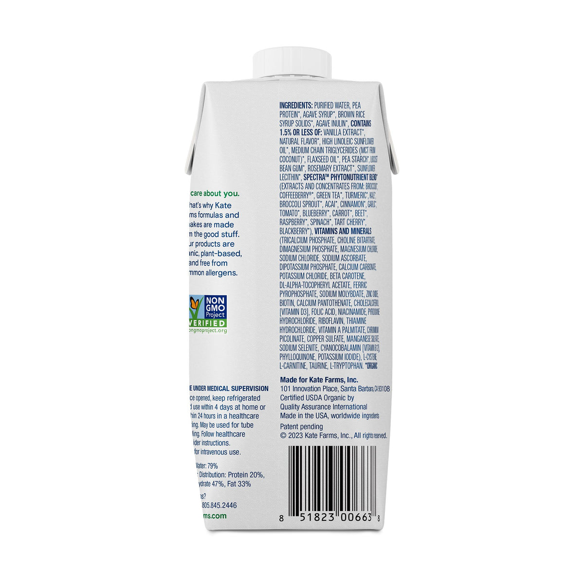 Kate Farms® Standard 1.0 Vanilla Sole-Source Nutrition Formula, 11-ounce carton - Nutritionals and Feeding Supplies>Nutrit...