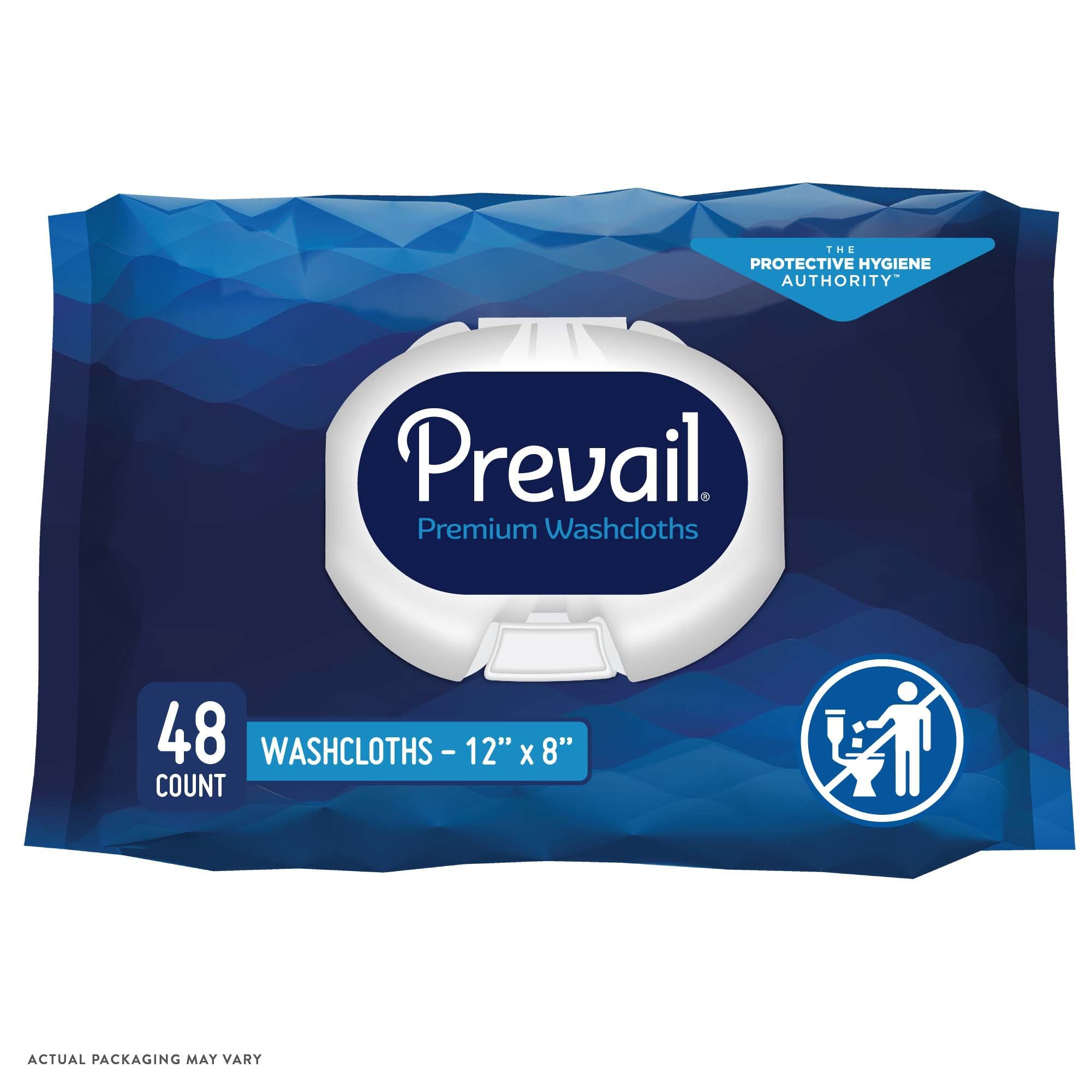 Prevail Adult Washcloths, Soft Pack, Aloe, Vitamin E, 12" x 8"-Personal Cleansing Wipe Prevail Soft Pack Scented 48 Count