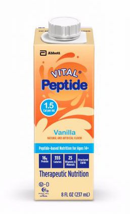 Vital Peptide 1.5 Vanilla Therapeutic Nutrition, 8 oz. Carton-Oral Supplement Vital Peptide 1.5 Cal Vanilla Flavor Liquid 8 oz. Reclosable Carton