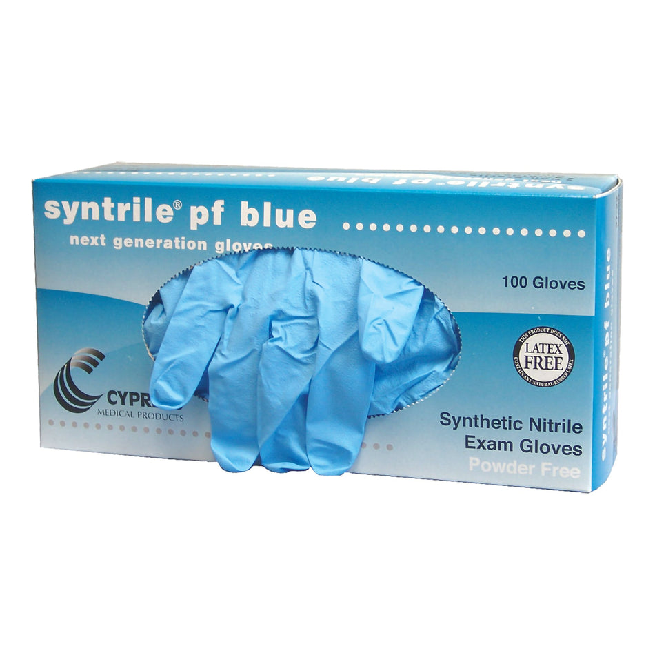Syntrile pf Nitrile Exam Glove, Extra Large, Blue-Exam Glove Syntrile pf X-Large NonSterile Nitrile Standard Cuff Length Fully Textured Blue Not Rated