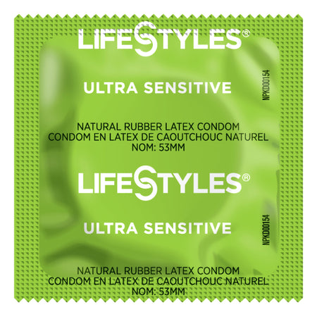 Lifestyles Ultra Sensitive Lubricated Latex Condom-"Condom Lifestyles Ultra Sensitive Lubricated One Size Fits Most 1,008 per Case"