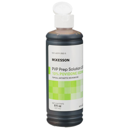 McKesson Microbicide Antiseptic PVP Scrub Solution, 8-ounce bottle-Skin Prep Solution McKesson 8 oz. Flip-Top Bottle 10% Strength Povidone-Iodine NonSterile