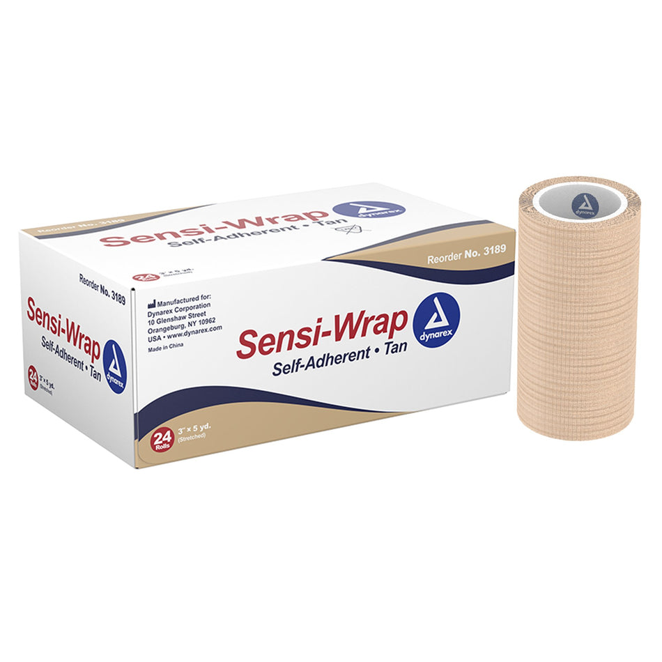 Sensi-Wrap Self-adherent Closure Cohesive Bandage, 3 Inch x 5 Yard-Cohesive Bandage Sensi-Wrap 3 Inch X 5 Yard Self-Adherent Closure Tan NonSterile Standard Compression