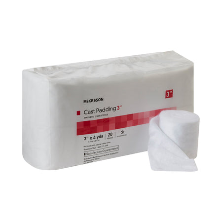 McKesson White Polyester Cast Padding, 3 Inch x 4 Yard-Cast Padding Undercast McKesson 3 Inch X 4 Yard Polyester NonSterile