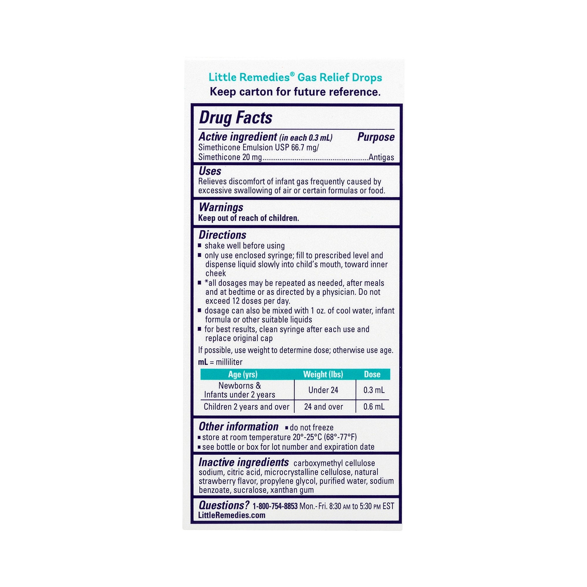 Little Remedies Gas Relief Drops-Gas Relief Little Remedies 40 mg / 0.6 mL Strength Oral Drops 1 oz.
