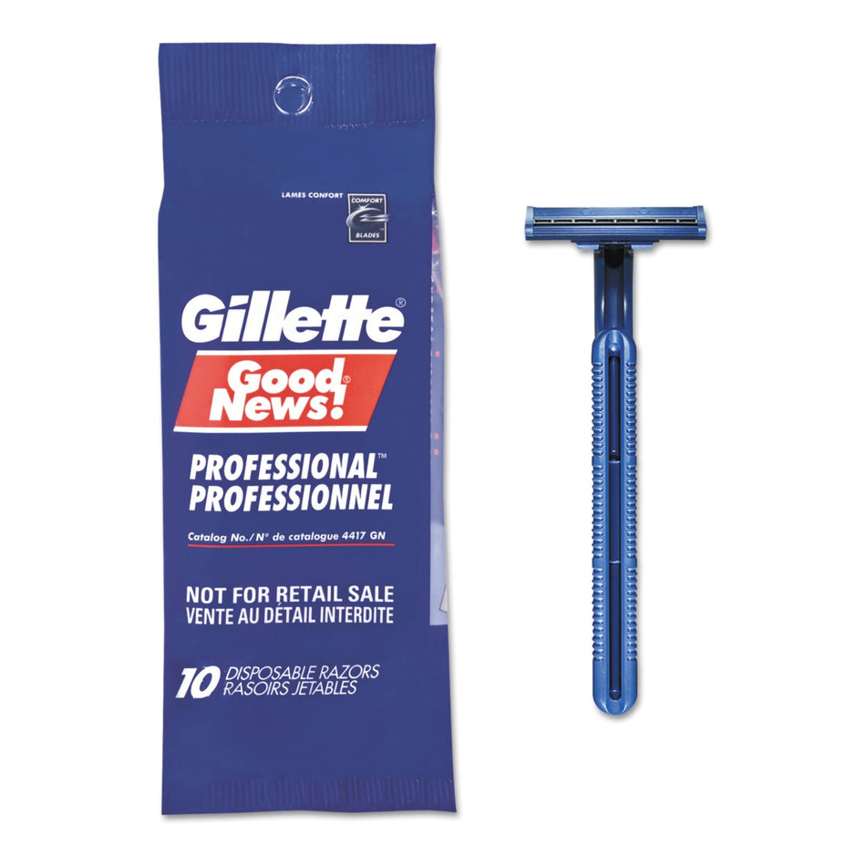 Gillette Good News Disposable Razor-Personal Razor with Lubricating Strip Gillette Good News Single Edge Twin Blade NonSterile Disposable