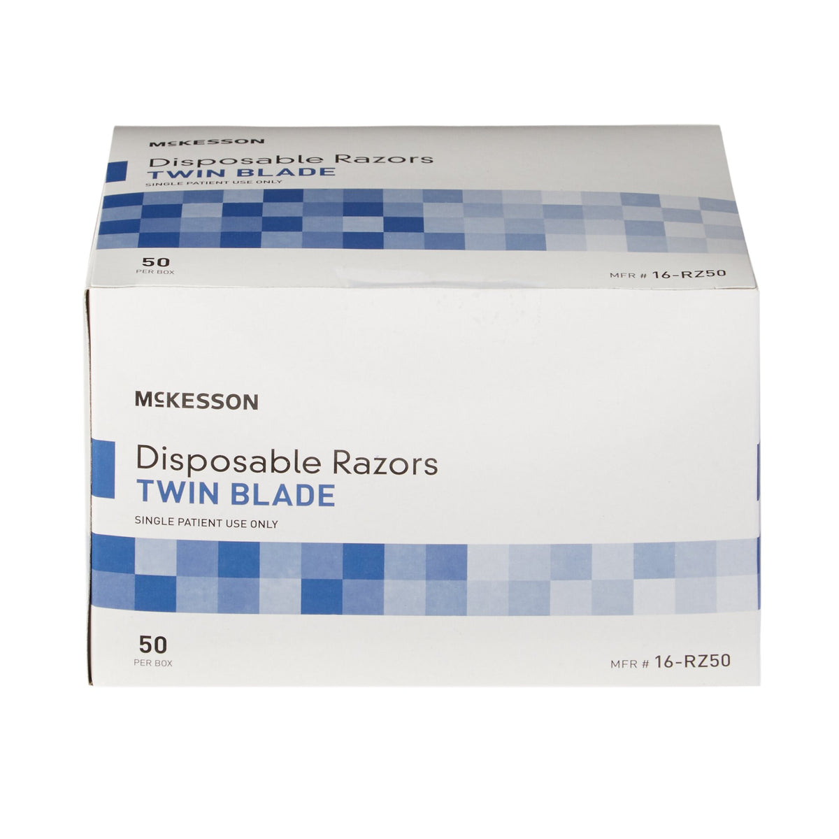 McKesson Twin-Blade Disposable Razor, Blue-Personal Razor McKesson Single Edge Twin Blade NonSterile Disposable