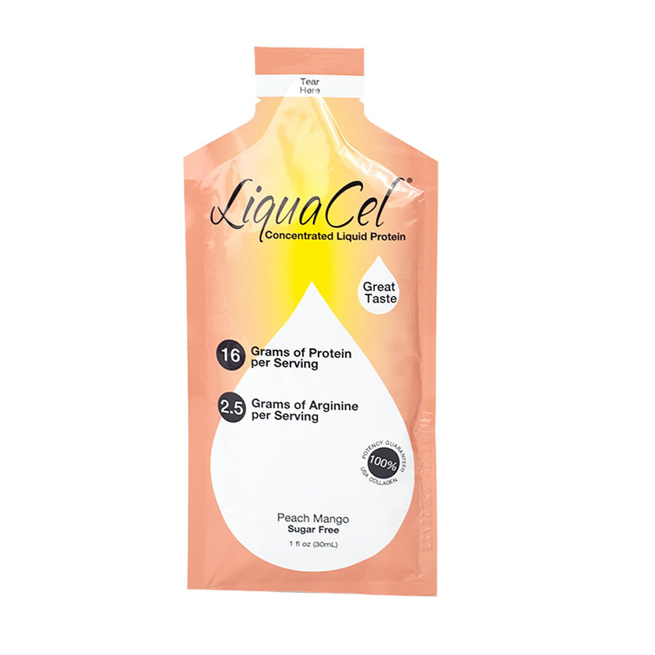 LiquaCel Peach Mango Concentrated Liquid Protein-Oral Supplement LiquaCel Peach Mango Flavor Liquid 1 oz. Individual Packet