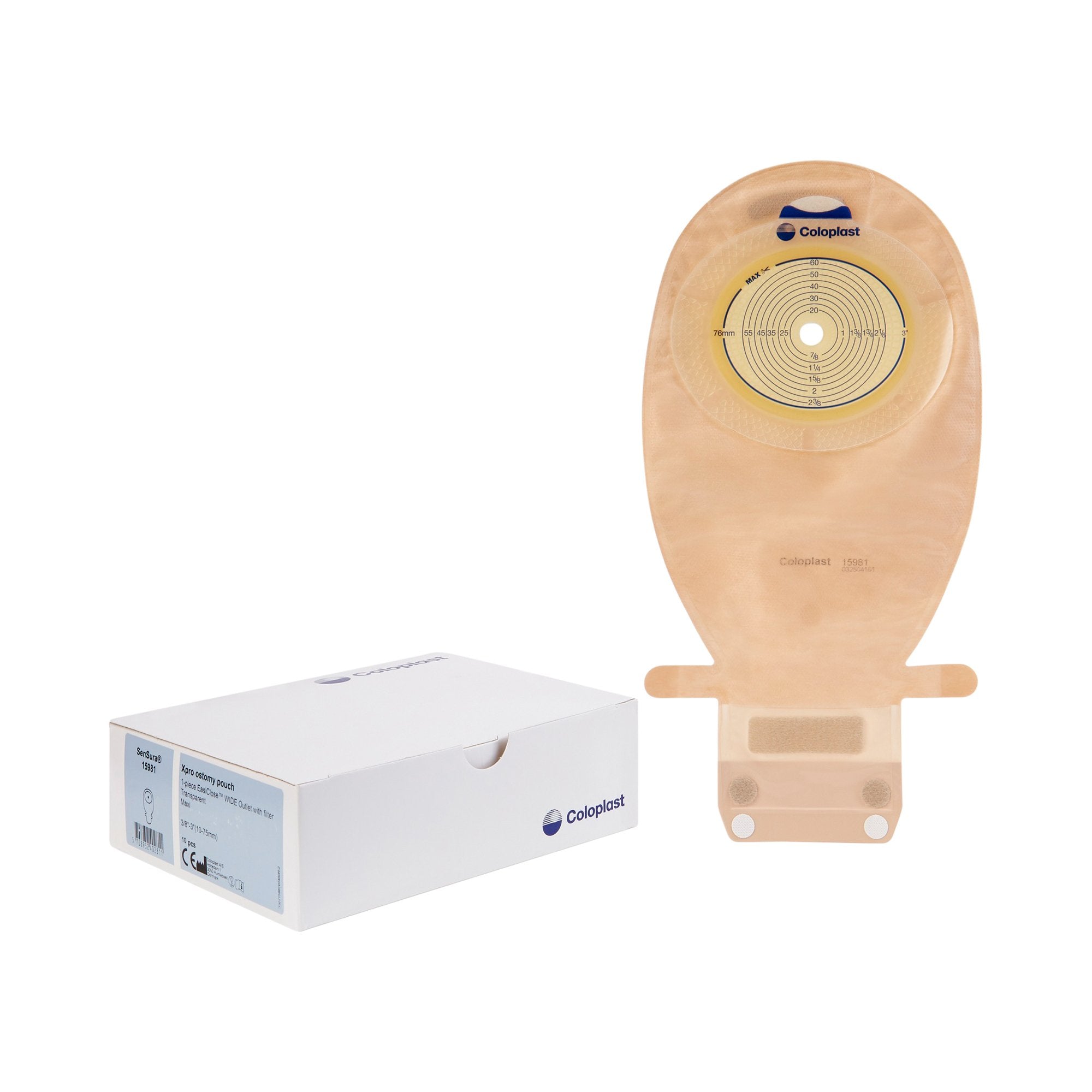 SenSura Xpro One-Piece Drainable Transparent Ostomy Pouch, 3/8 to 3 Inch Stoma-"Ostomy Pouch SenSura Xpro One-Piece System 11-1/2 Inch Length, Maxi Flat, Trim to Fit 3/8 to 3 Inch Stoma Drainable"