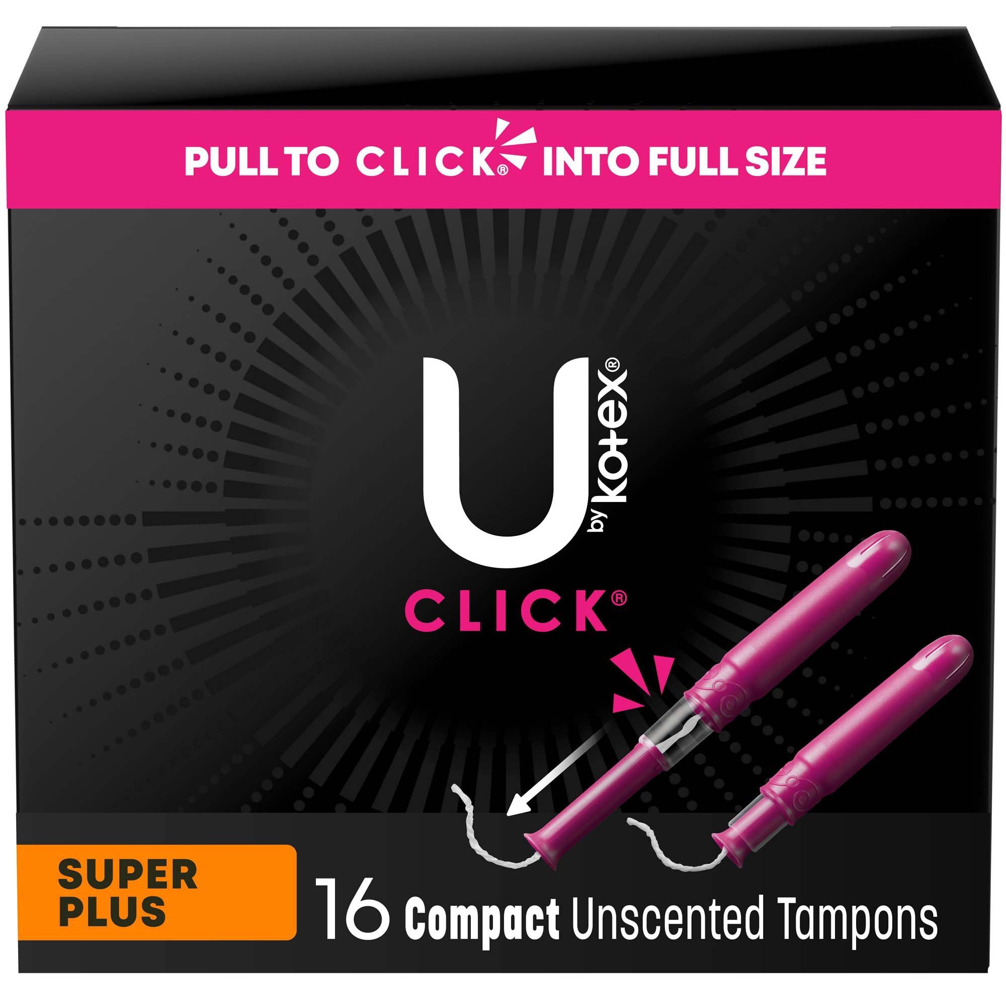 U By Kotex® Click® Compact Tampons Super Plus Unscented - Personal Hygiene>Feminine Protection>Tampons - Kimberly Clark