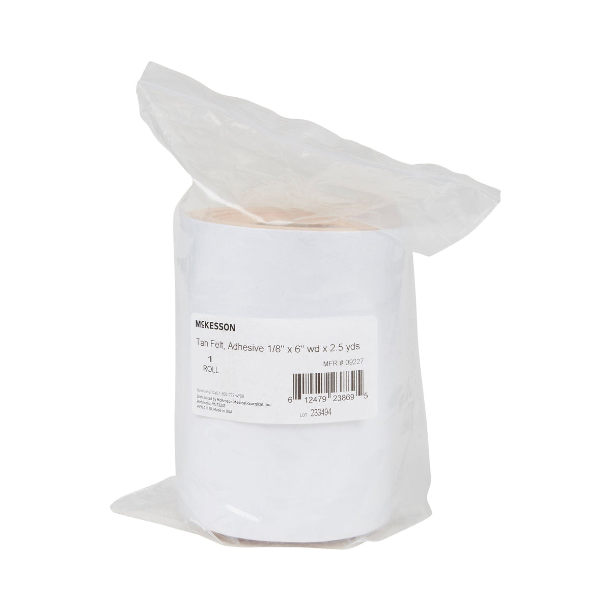 McKesson Tan Wool / Rayon Adhesive Orthopedic Felt Roll, 6 Inch x 2.5 Yard - Orthopedic>Casting>Cast Padding - McKesson Brand