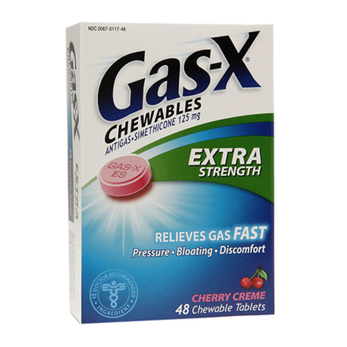 Gas-X Chewable Tablets Extra Strength Cherry Creme-Gas Relief Gas-X 125 mg Strength Chewable Tablet 48 per Bottle