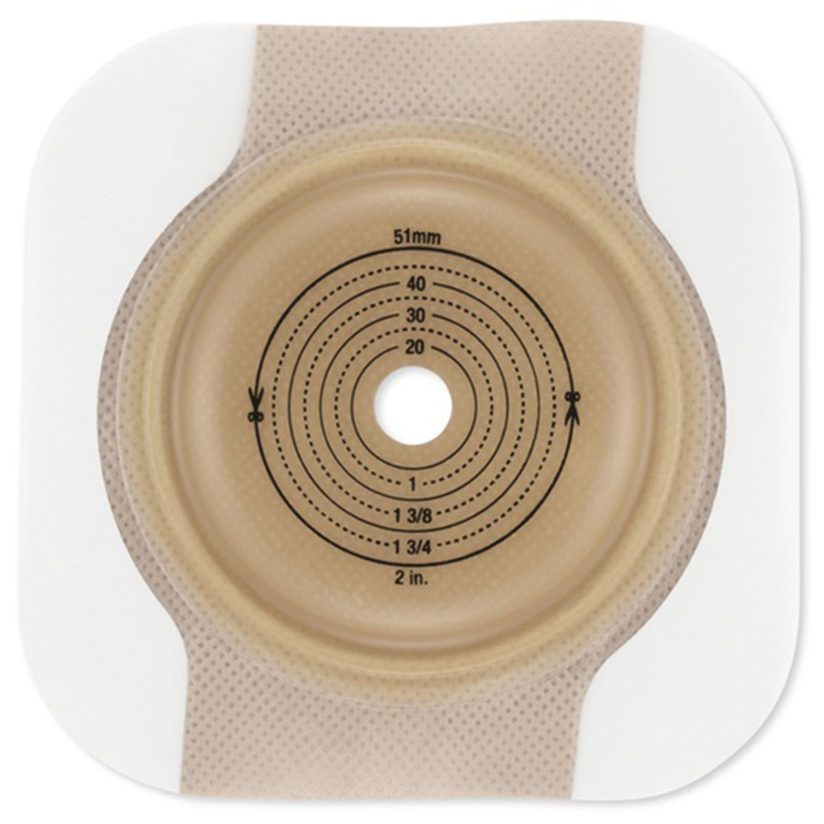 Hollister CeraPlus Skin Barrier, Soft Convex, Extended Wear Tape Borders, 2-1/4" Flange, Beige-"Ostomy Barrier New Image CeraPlus Trim to Fit, Extended Wear Adhesive Tape Borders 57 mm Flange Red Code System Up to 1-1/2 Inch Opening"