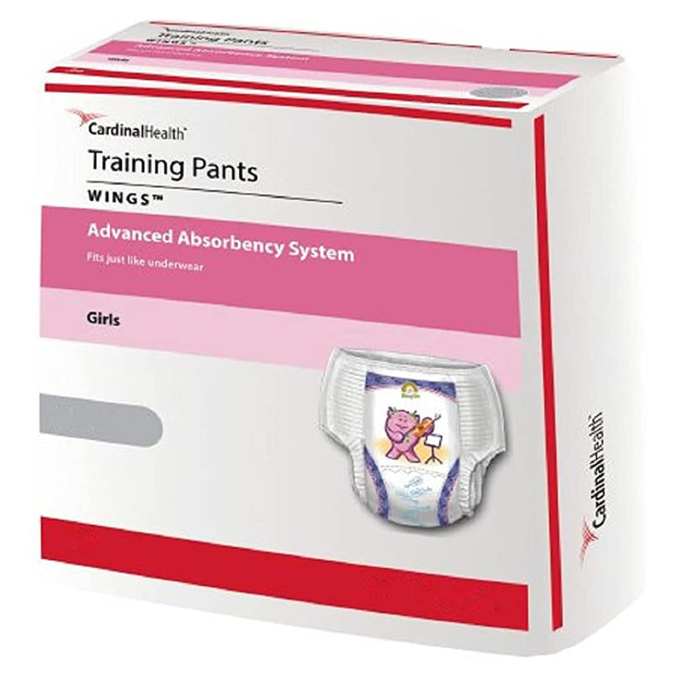 Curity Training Pants, Large-Female Toddler Training Pants Cardinal Health Wings Pull On with Tear Away Seams Size 3T to 4T Disposable Heavy Absorbency