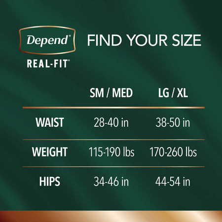 Depend Real Fit Underwear for Men, Large/X-Large-Male Adult Absorbent Underwear Depend Real Fit Waistband Style Large / X-Large Disposable Heavy Absorbency