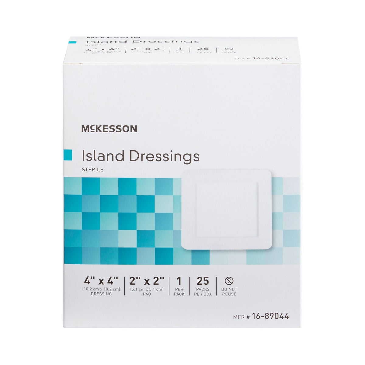 McKesson Adhesive Dressing, 4 x 4 Inch-Island Dressing McKesson 4 X 4 Inch Square Sterile