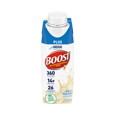 Boost Plus® Vanilla Balanced Nutritional Drink, 8-ounce Carton - Nutritionals and Feeding Supplies>Nutritionals>Oral Suppl...