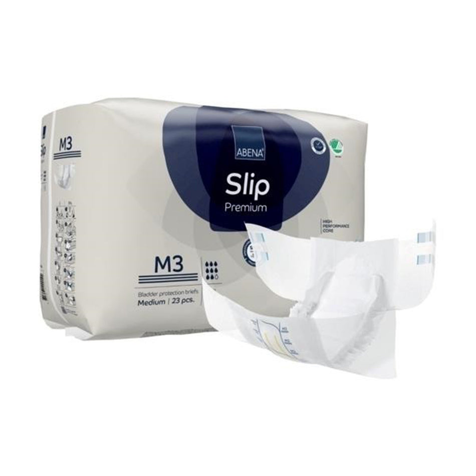 Abena Slip Premium M3 Incontinence Brief, Medium-Unisex Adult Incontinence Brief Abena Slip Premium M3 Medium Disposable Heavy Absorbency