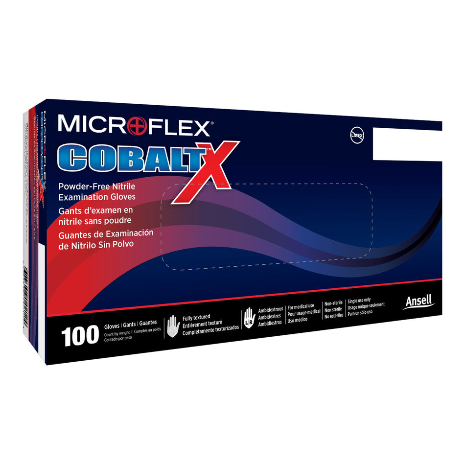 Cobalt® X Nitrile Exam Glove, Large, Blue - Gloves>Exam Gloves - Microflex Medical