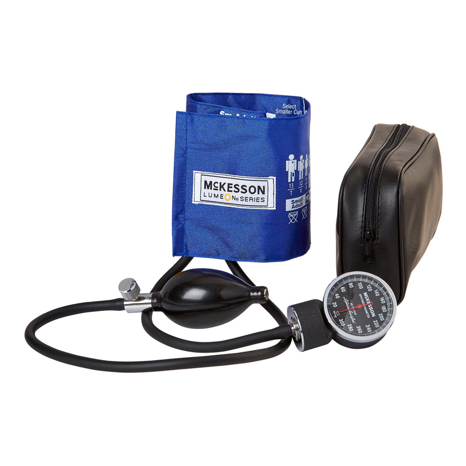McKesson Lumeon 2 Aneroid Sphygmomanometer with Cuff, Pocket-Size-Aneroid Sphygmomanometer Unit McKesson LUMEON Small Adult Cuff Nylon Cuff 19 - 27 cm Pocket Aneroid