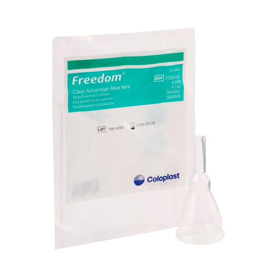 Coloplast Clear Advantage Male External Catheter, Intermediate-Male External Catheter Clear Advantage Self-Adhesive Strip Silicone Intermediate