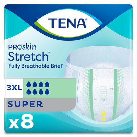 Tena Stretch Bariatric Super Incontinence Brief-Unisex Adult Incontinence Brief TENA ProSkin Stretch Super 3X-Large Disposable Heavy Absorbency