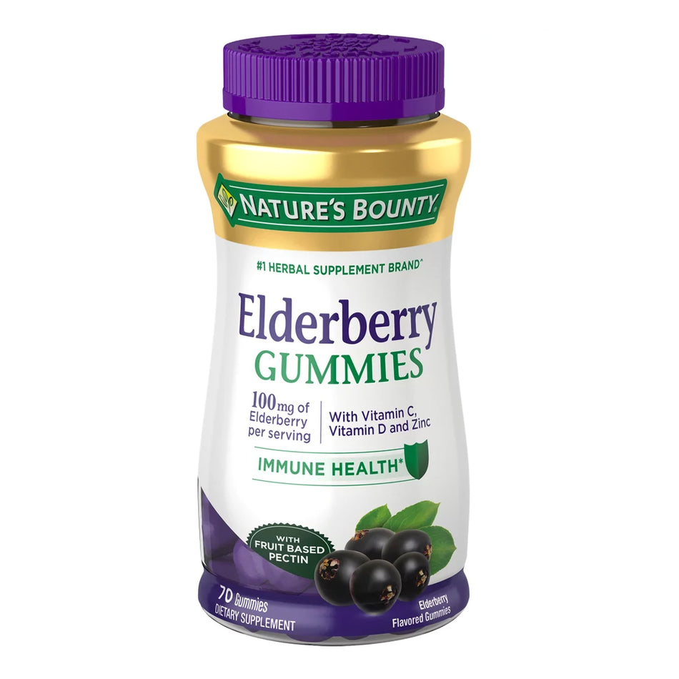 Nature's Bounty Elderberry Gummies-Herbal Supplement Nature's Bounty Elderberry Gummy 70 per Bottle