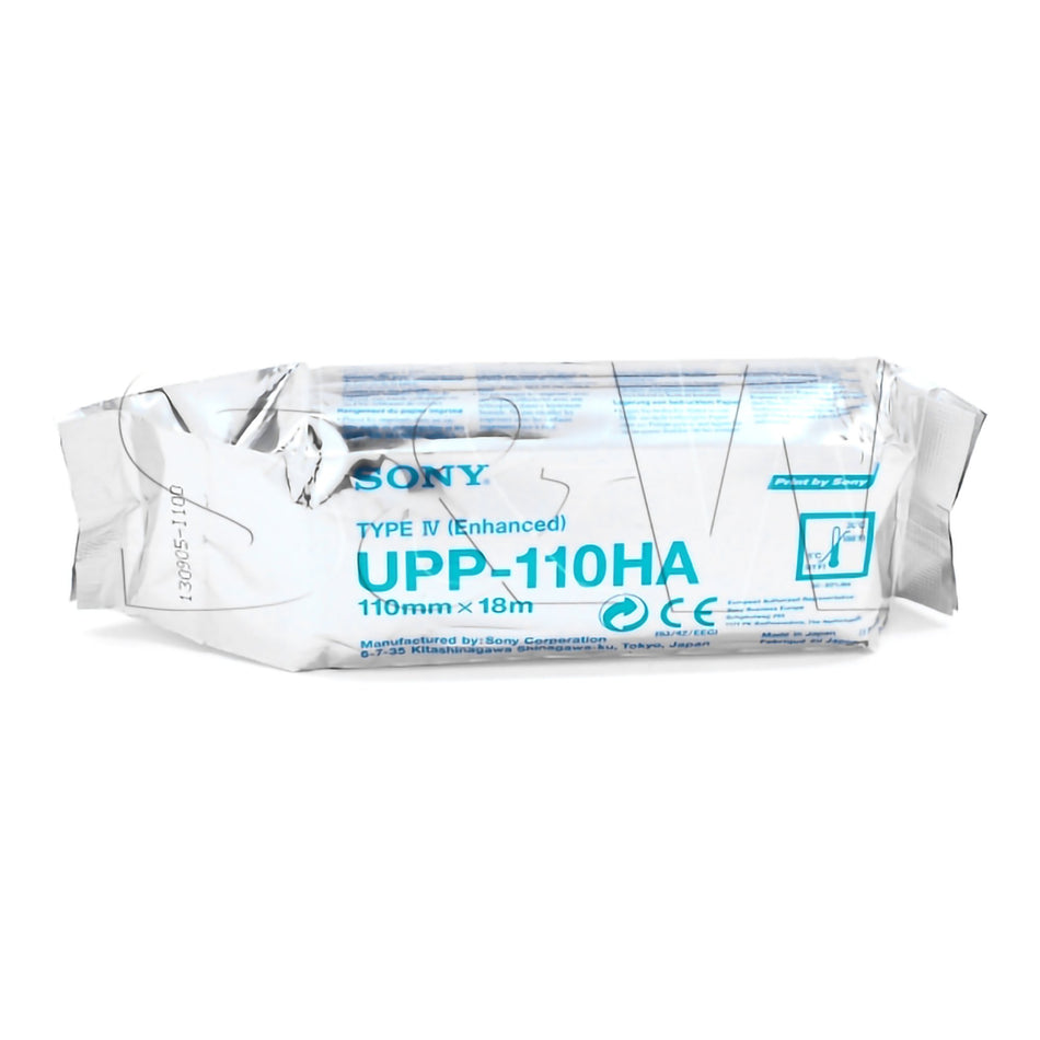 Sony Superior Density Printer Paper Thermal 110mmx18m Roll UPP-110HA-Ultrasound Video Paper Sony Roll Black and White High Density Without Grid