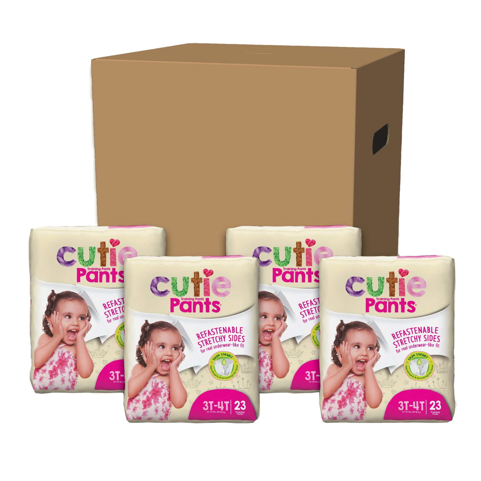 Cutie Pants® Toddler Training Pants, Pink Princess Print, 3T – 4T, 32 – 40 lbs. - Incontinence>Pediatric Diapers and Train...