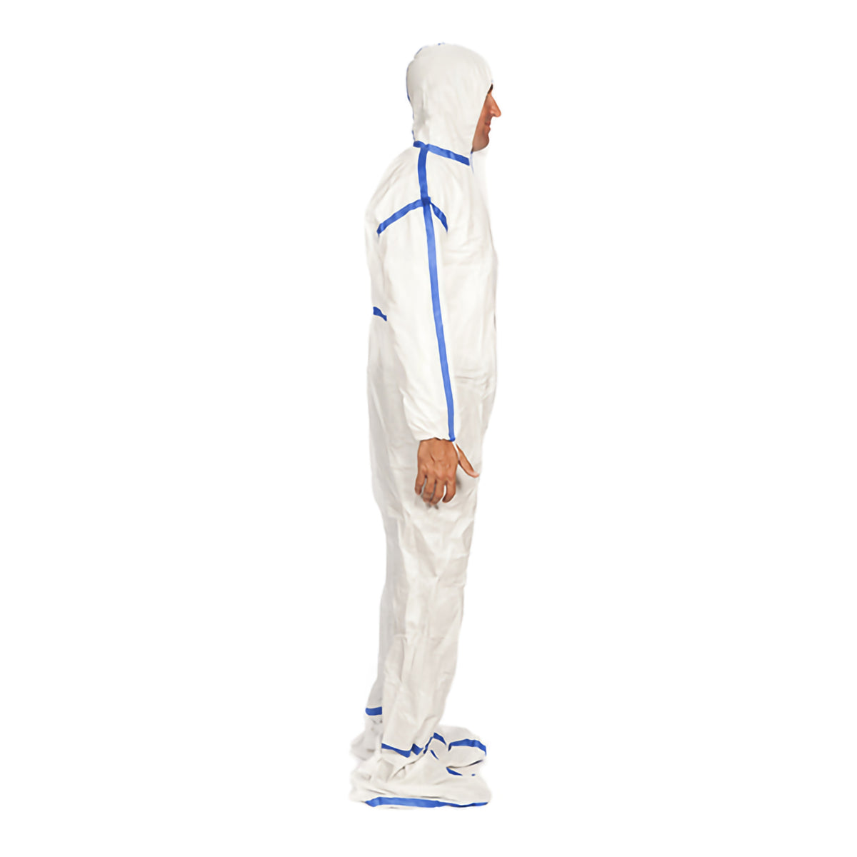 TrueCare Biomedix Cleanroom Coverall with Hood and Boot Covers-Cleanroom Coverall with Hood and Boot Covers Regular White Disposable Sterile