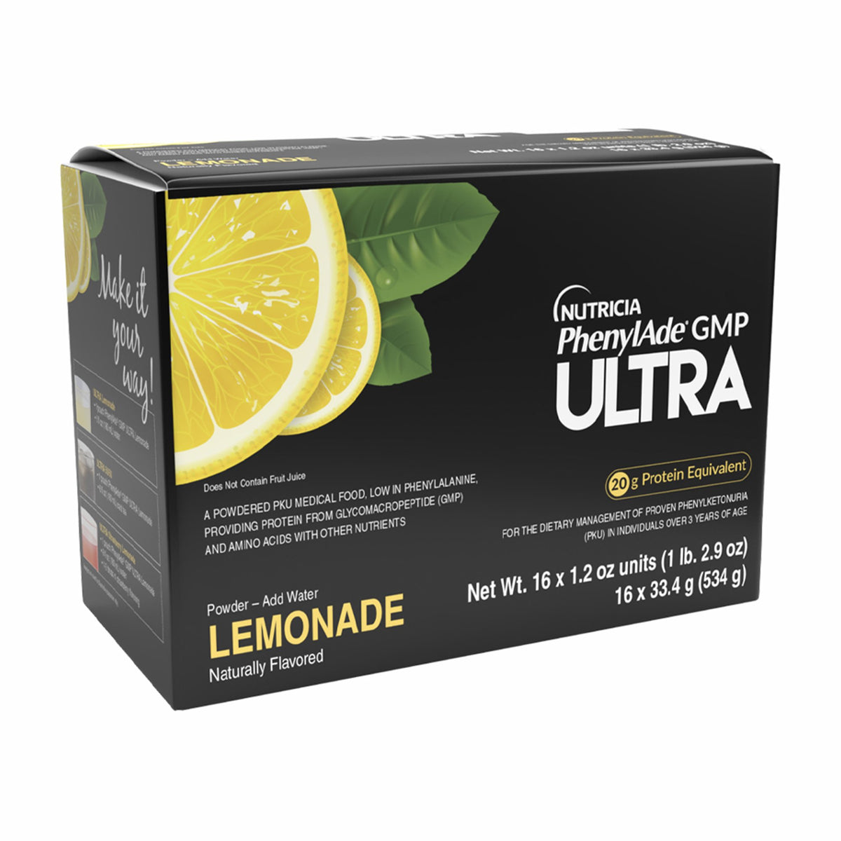 PhenylAde GMP Ultra Powdered PKU Medical Food, Lemonade Flavor-Oral Supplement PhenylAde GMP ULTRA Lemonade Flavor Powder 1.2 oz. Individual Packet