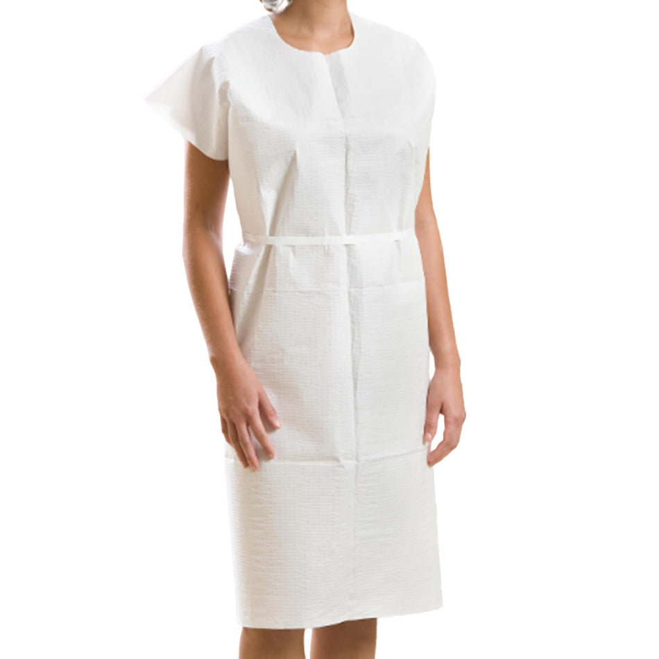 Graham Medical Patient Exam Gown, Medium/Large, White-Patient Exam Gown Medium / Large White Disposable