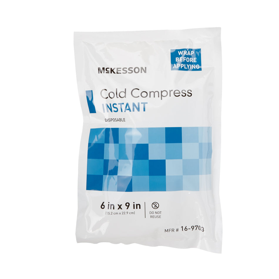 McKesson Instant Cold Pack, 6 x 9 Inch-Instant Cold Pack McKesson General Purpose 6 X 9 Inch Plastic / Calcium Ammonium Nitrate / Water Disposable