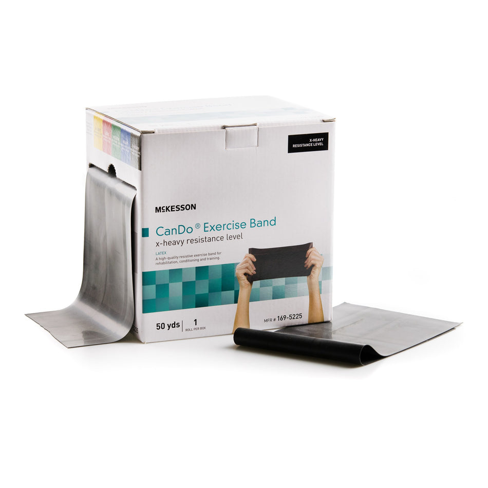 McKesson Exercise Resistance Band, Black, 5 Inch x 50 Yard, X-Heavy Resistance-Exercise Resistance Band McKesson CanDo� Black 5 Inch X 50 Yard X-Heavy Resistance