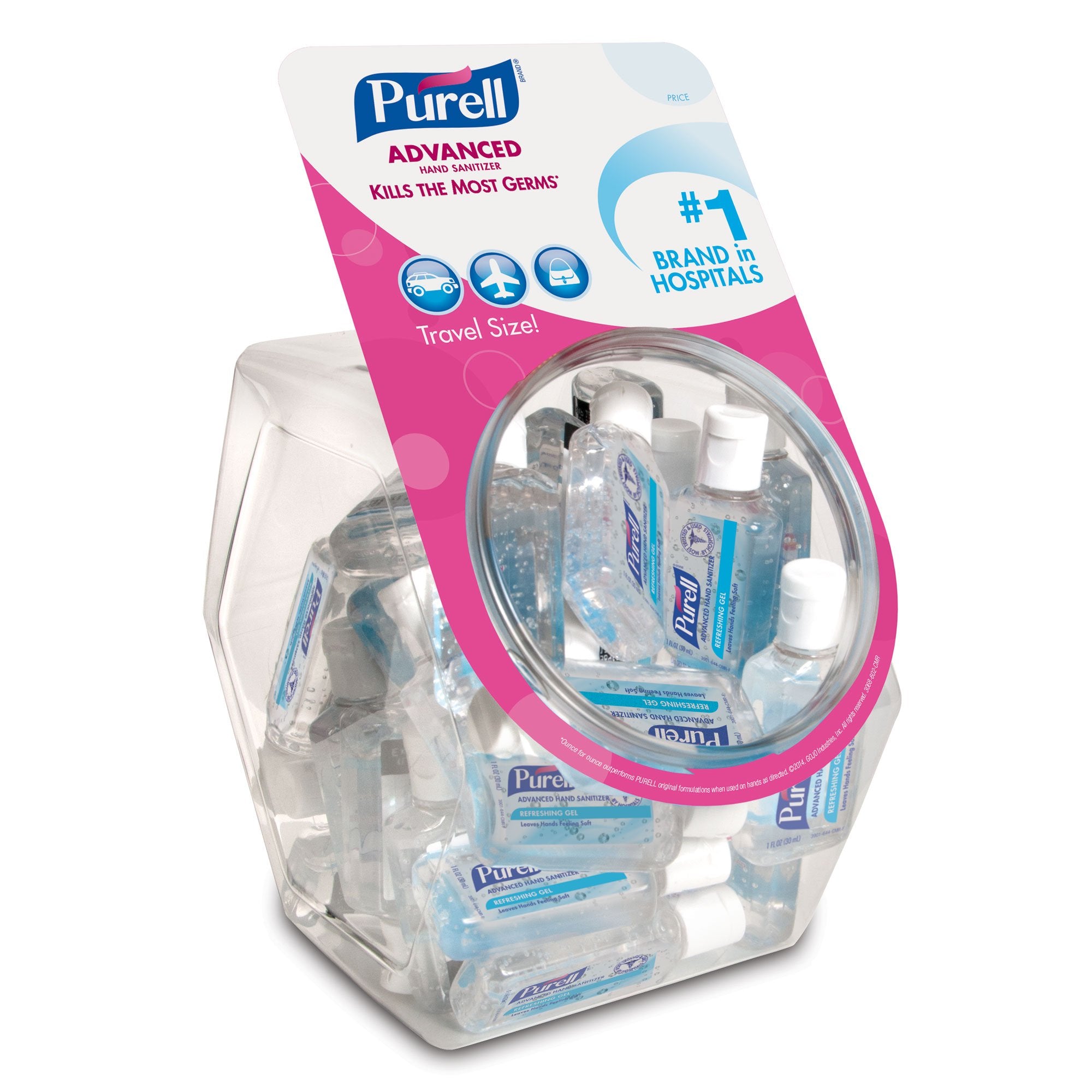 Purell Advanced Travel Size Hand Sanitizer Display-Hand Sanitizer Purell Advanced 1 oz. Ethyl Alcohol Gel Bottle