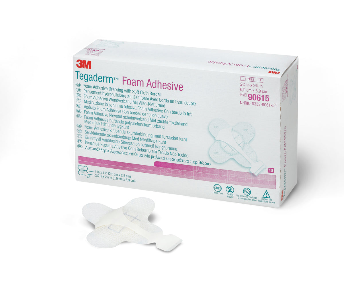 3M Tegaderm High Performance Adhesive with Border Foam Dressing, 2 x 2 Inch-Foam Dressing 3M Tegaderm High Performance 2-3/4 X 2-3/4 Inch With Border Film Backing Acrylic Adhesive Square Sterile