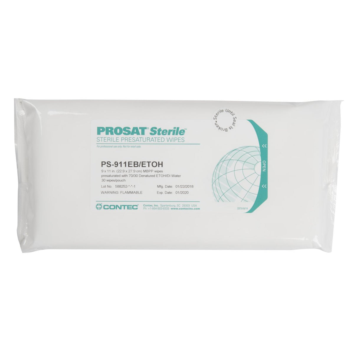 Prosat Sterile Presaturated Wipes, 9 x 11 Inch-PROSAT Sterile Surface Disinfectant Cleaner Premoistened Cleanroom Manual Pull Wipe 30 Count Soft Pack Alcohol Scent Sterile