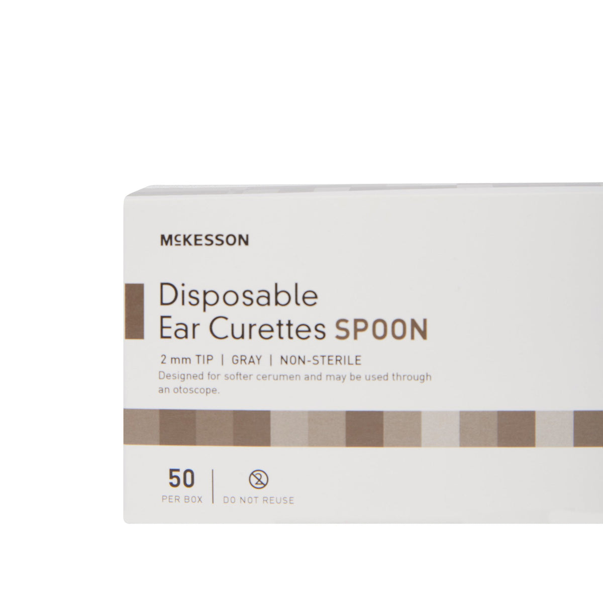McKesson Ear Curette, 2 mm, Cup Tip-Ear Curette McKesson Handle with Grooves 2 mm Tip Cup Tip