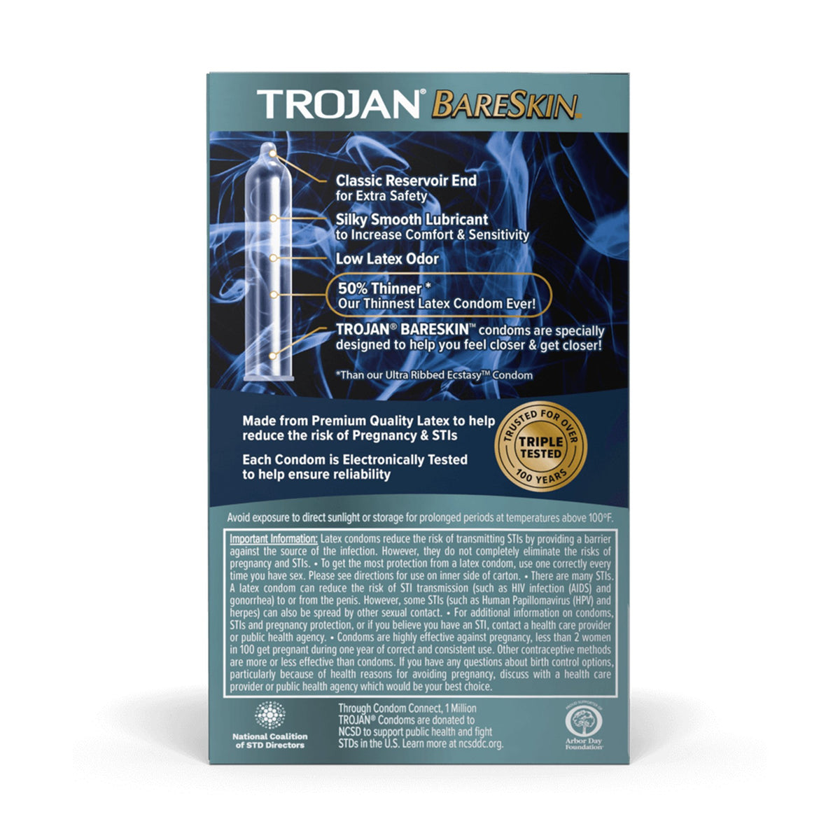 Trojan BareSkin Lubricated Latex Condom-Condom Trojan Bareskin Lubricated 10 per Box