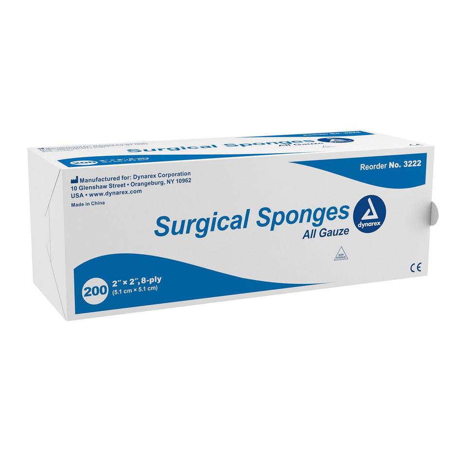 dynarex� Gauze Sponge, 2 x 2 Inch, 8-Ply-Gauze Sponge Dynarex� 2 X 2 Inch 8-Ply NonSterile 200 per Pack