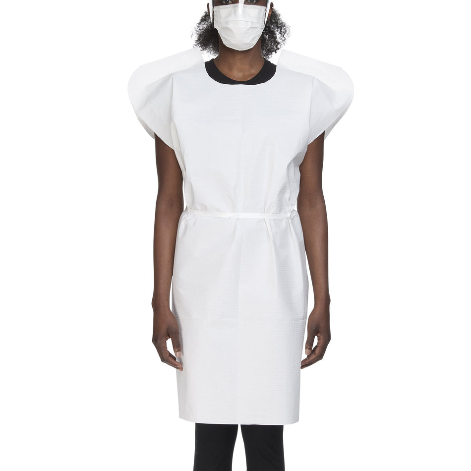 McKesson Patient Exam Gown, One Size Fits Most, White-Patient Exam Gown McKesson One Size Fits Most White Disposable