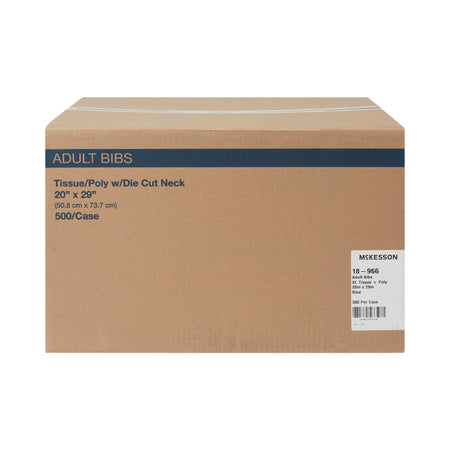 McKesson Slipover Bib, Extra Large-Bib McKesson Slipover Disposable Poly / Tissue